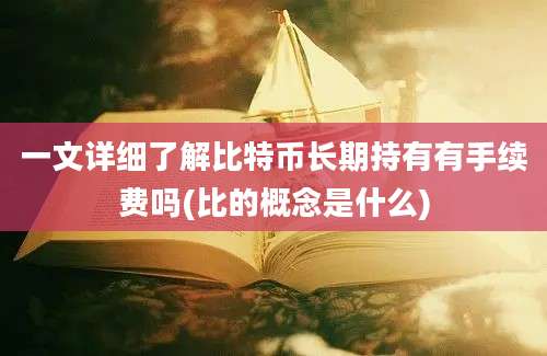 一文详细了解比特币长期持有有手续费吗(比的概念是什么)