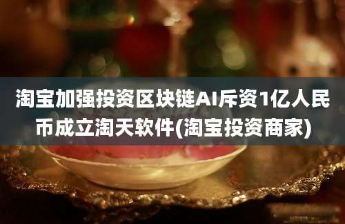 淘宝加强投资区块链AI斥资1亿人民币成立淘天软件(淘宝投资商家)