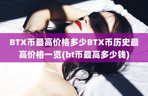 BTX币最高价格多少BTX币历史最高价格一览(bt币最高多少钱)