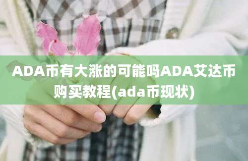 ADA币有大涨的可能吗ADA艾达币购买教程(ada币现状)