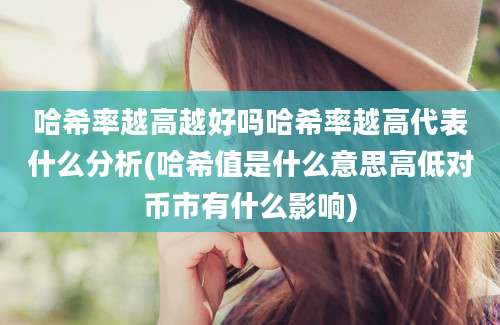 哈希率越高越好吗哈希率越高代表什么分析(哈希值是什么意思高低对币市有什么影响)