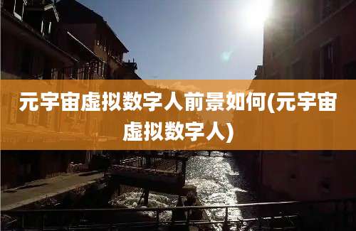 元宇宙虚拟数字人前景如何(元宇宙虚拟数字人)