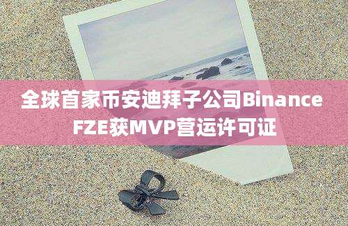全球首家币安迪拜子公司Binance FZE获MVP营运许可证
