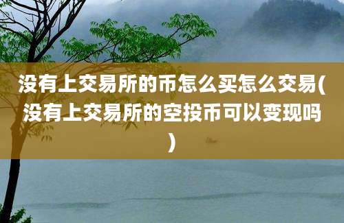 没有上交易所的币怎么买怎么交易(没有上交易所的空投币可以变现吗)